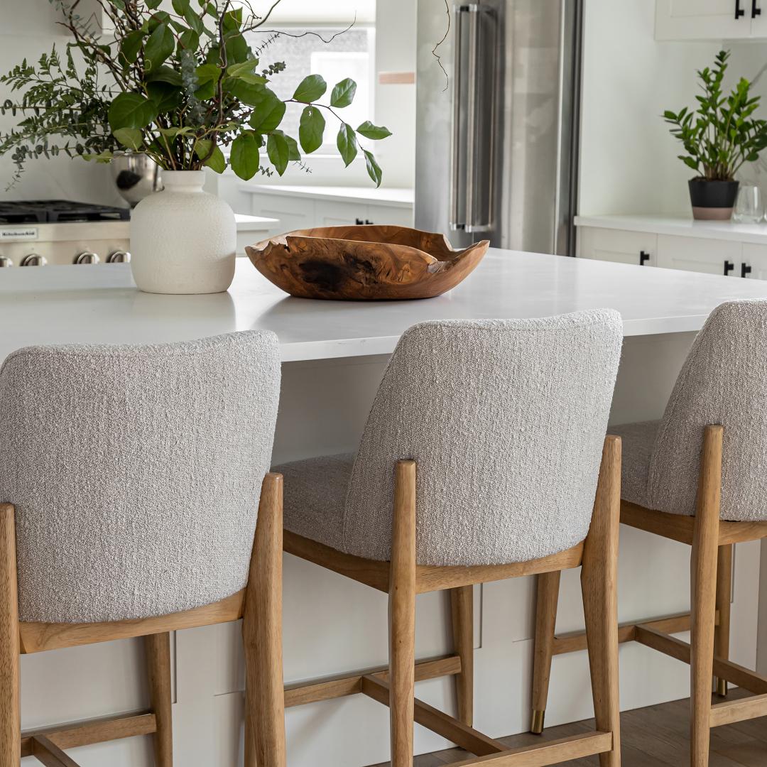 Fawcett Counter Stool - Taupe Boucle - Blonde