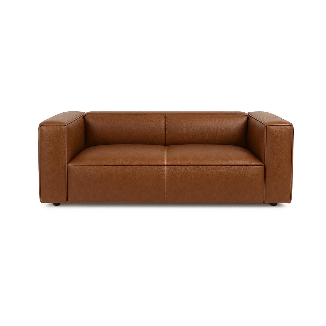 Cologne Leather Sofa - Age Bark