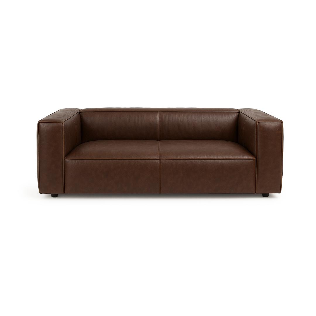 Cologne Leather Sofa - Coffee Brown