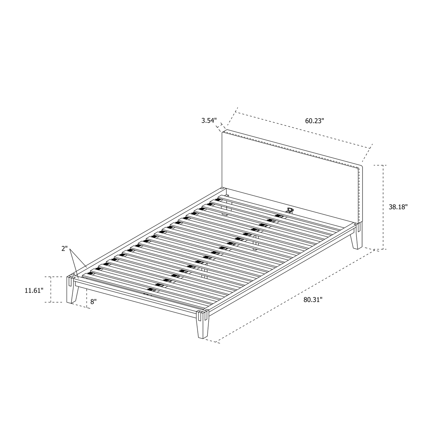 Luna Tool-Free Double Bed - Buff