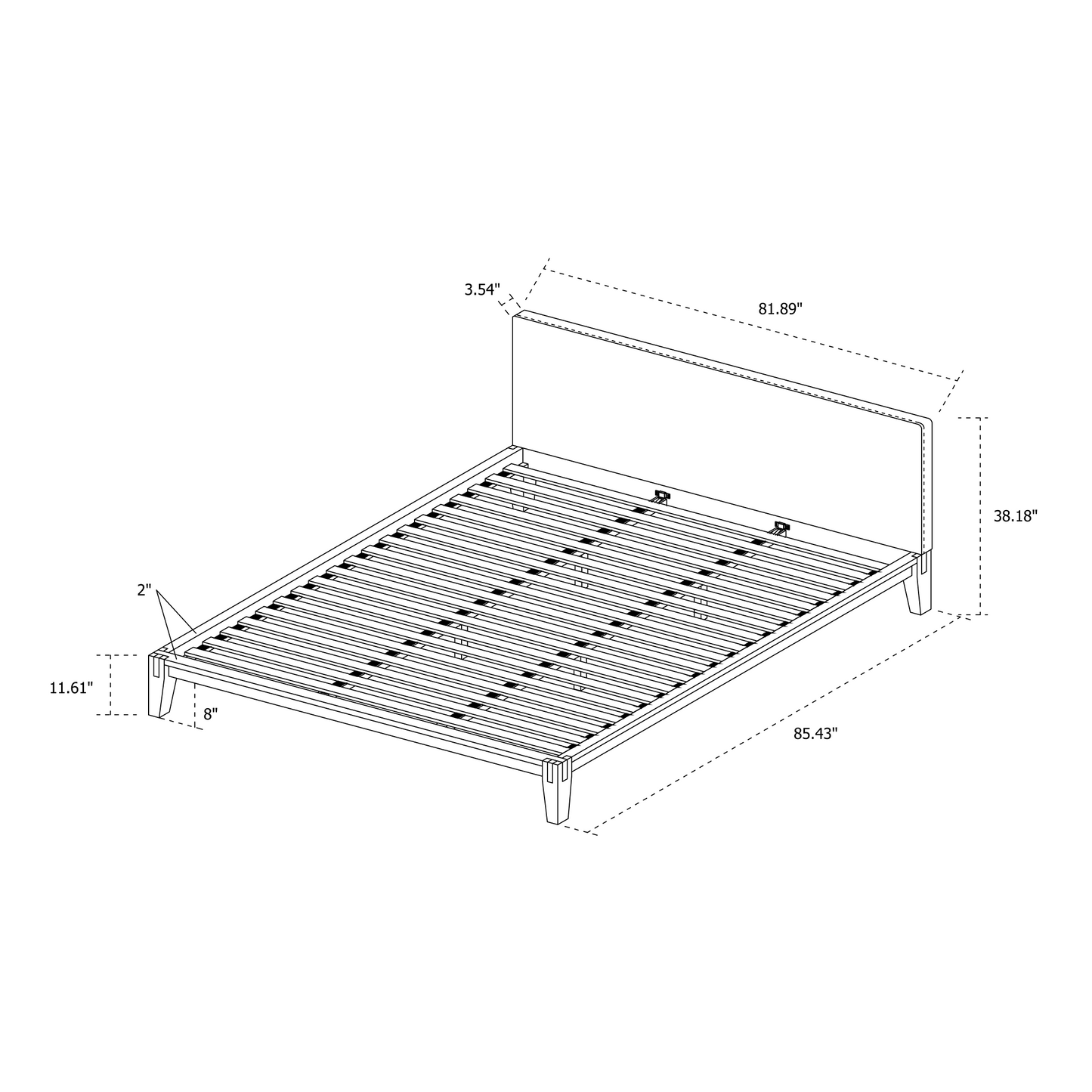 Luna Tool-Free King Bed - Buff