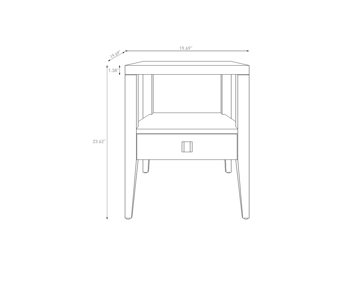 Hara 1 Drawer Accent Table - Black