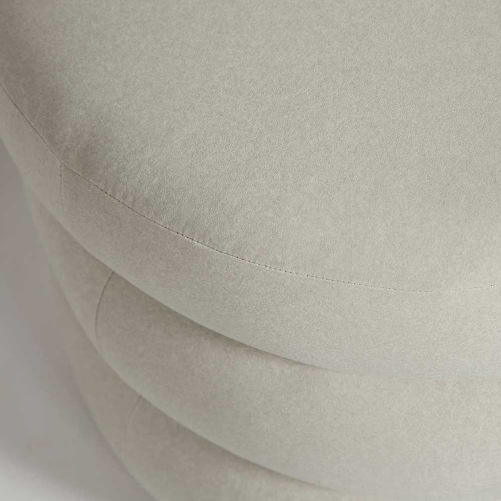 Fiel Ottoman - Faux Mohair Ecru
