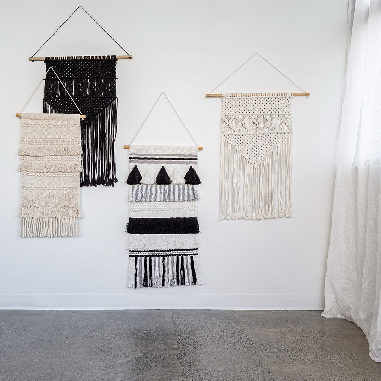 Bohemian Rio Macrame Wall Hanging - Black