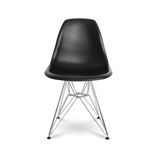 Cairo Chair - Black Seat Chrome Base