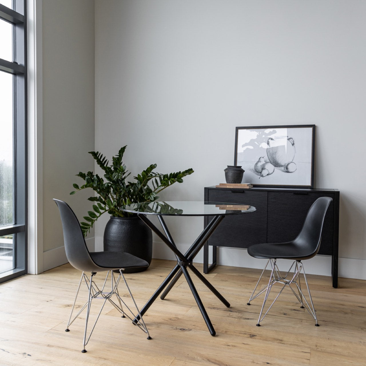 Cairo Chair - Black Seat Chrome Base