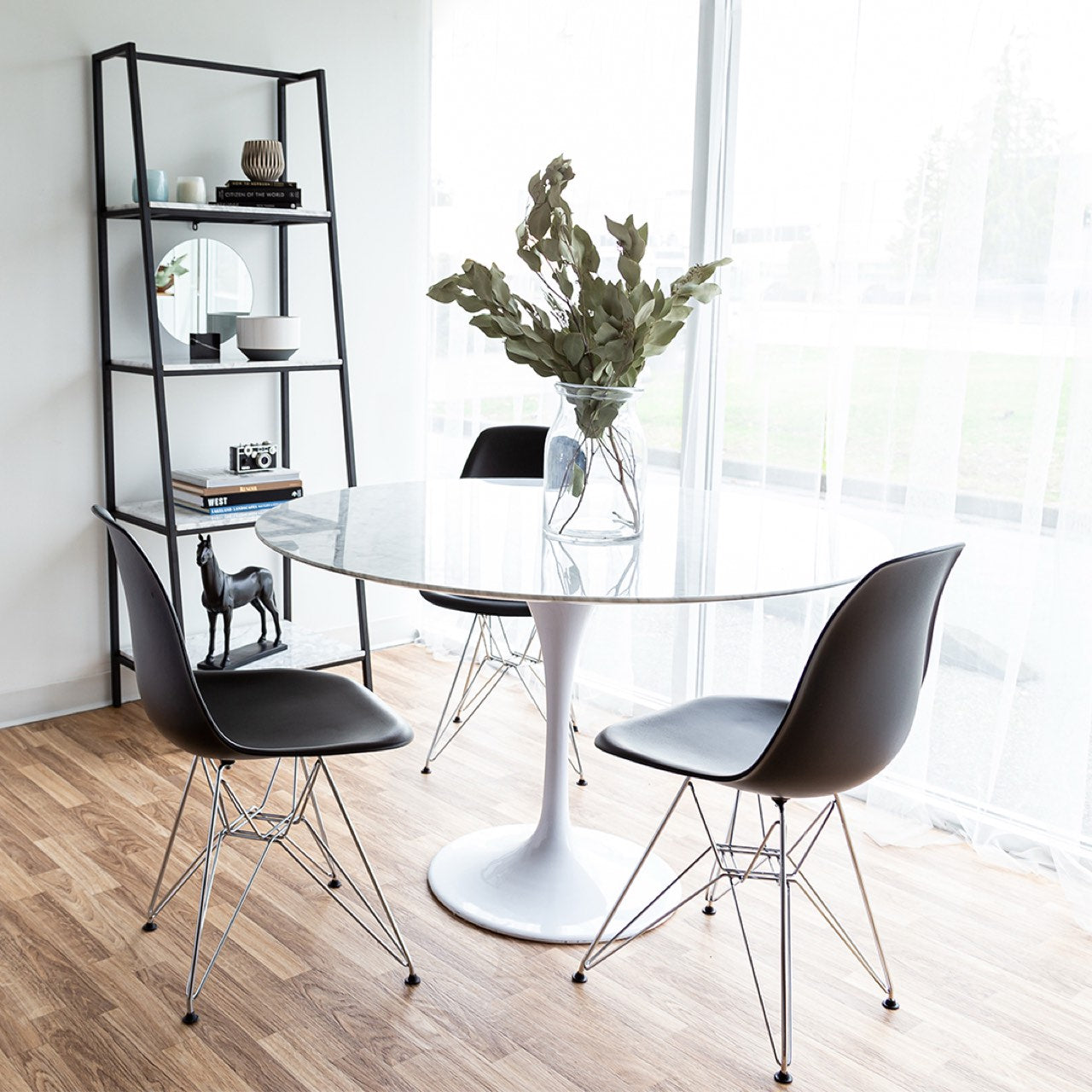 Cairo Chair - Black Seat Chrome Base