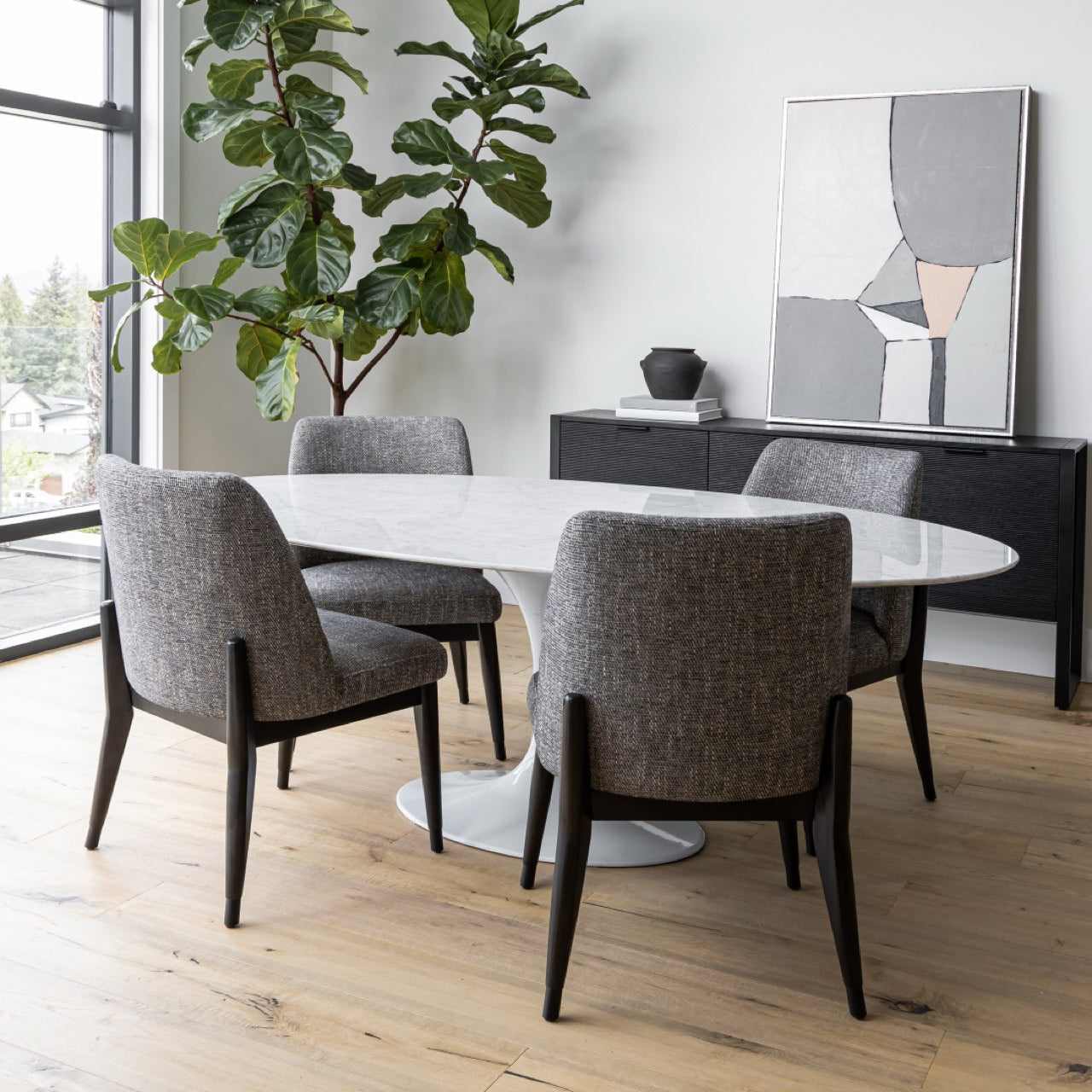 Fawcett Dining Chair - Dark Base - Pepper