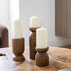 Fawn Pillar Candle Holder (Set of 3) - Smoked Chestnut