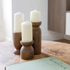 Fawn Pillar Candle Holder (Set of 3) - Smoked Chestnut