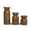 Fawn Pillar Candle Holder (Set of 3) - Smoked Chestnut