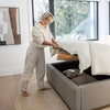 Faye Queen Storage Bed - Velvet Sandstorm