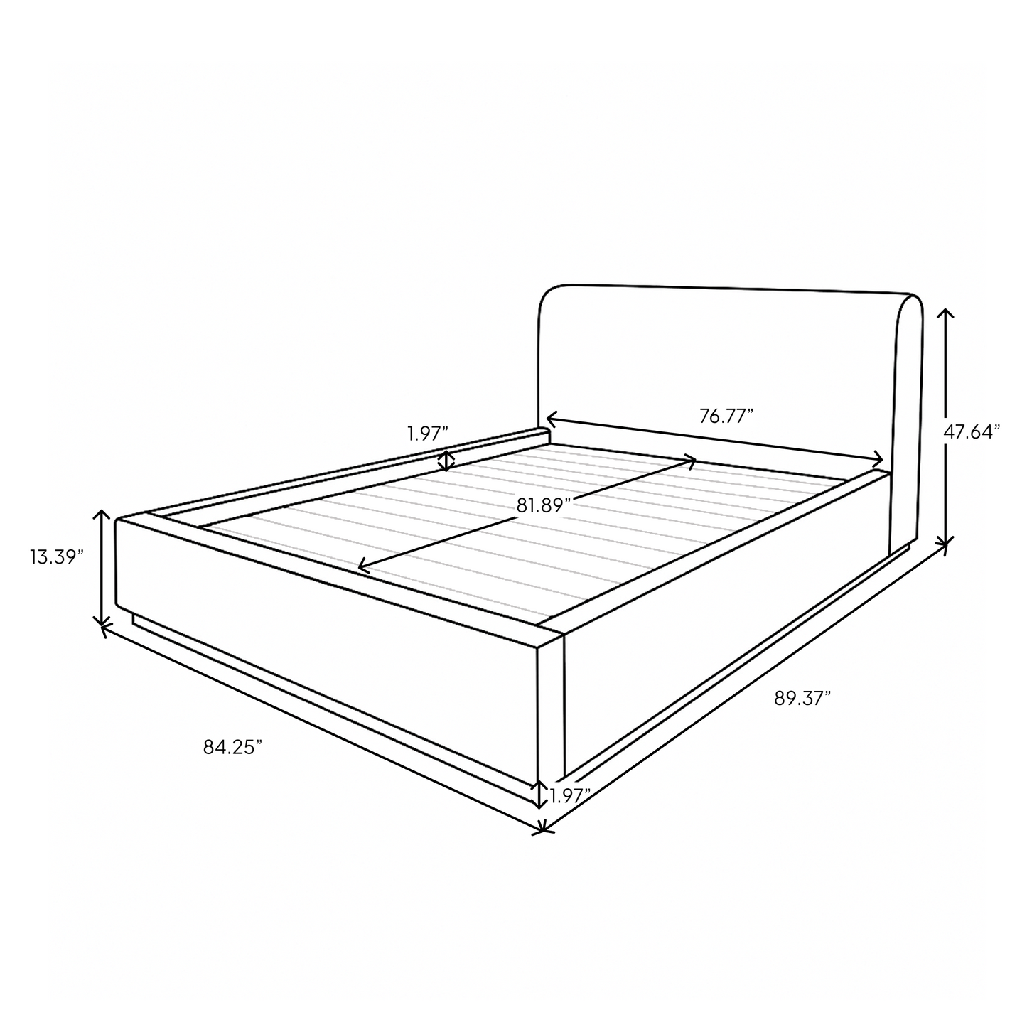 Faye King Storage Bed Short - Perfect Taupe