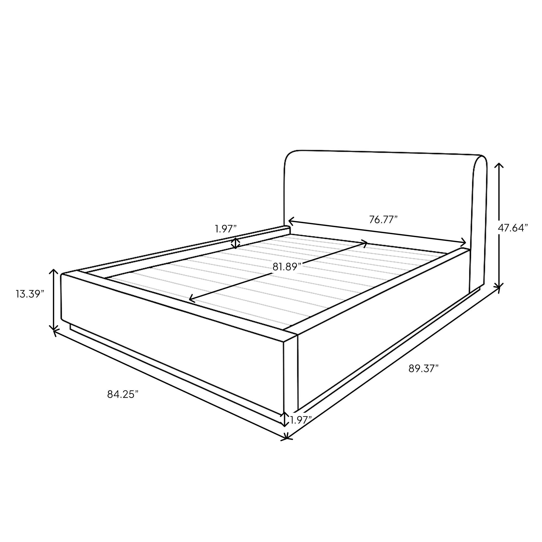 Faye King Bed Short - Perfect Taupe