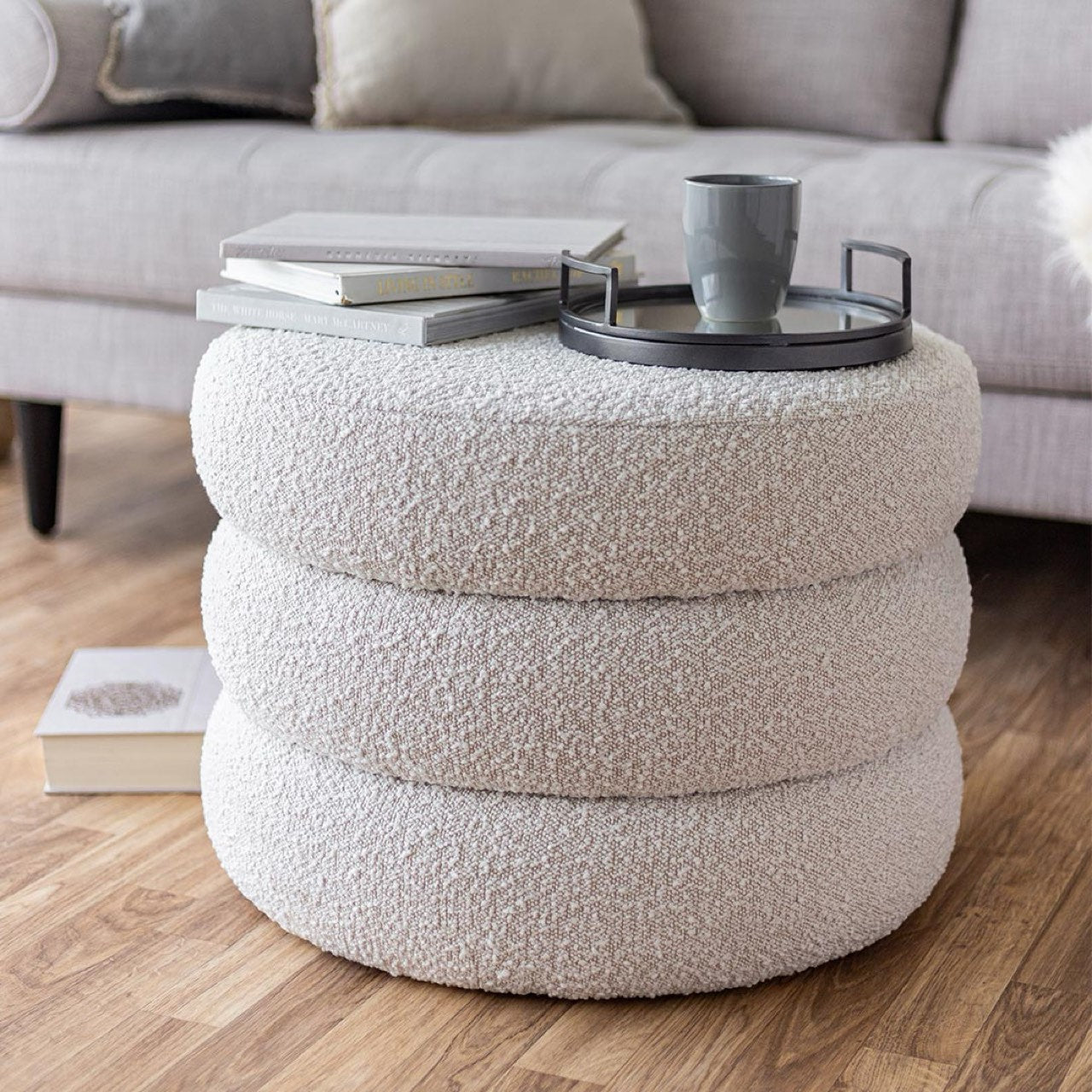 Fiel Ottoman - Off White Boucle - S