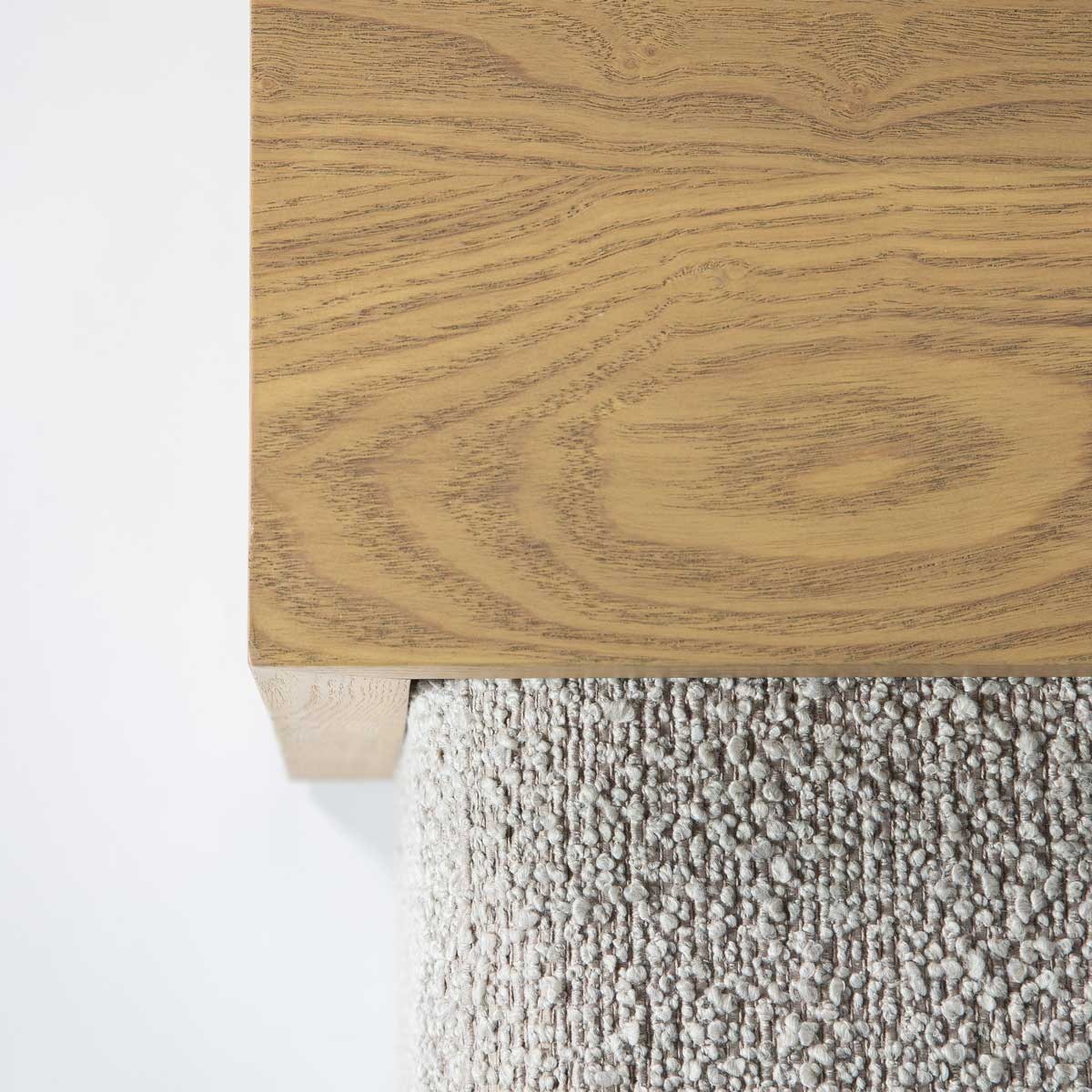 Forest Coffee Ottoman - Truffle Boucle and Blonde Oak