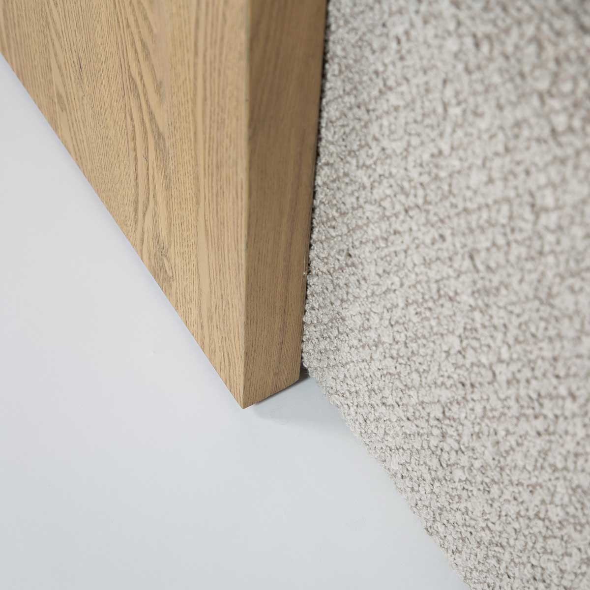 Forest Coffee Ottoman - Truffle Boucle and Blonde Oak