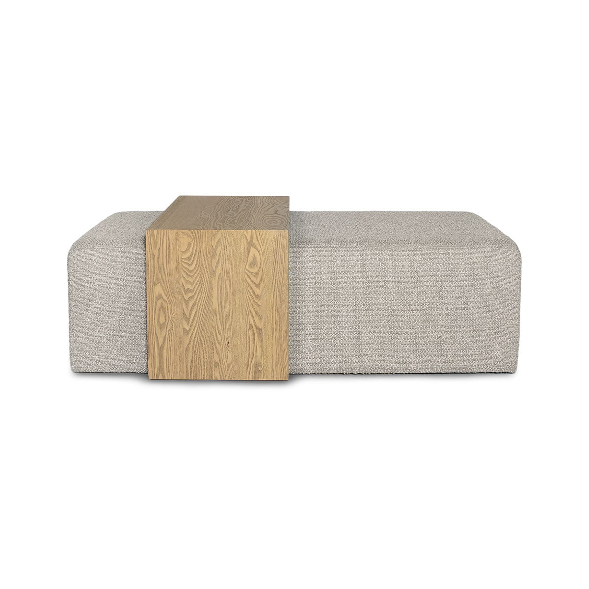 Forest Coffee Ottoman - Truffle Boucle and Blonde Oak