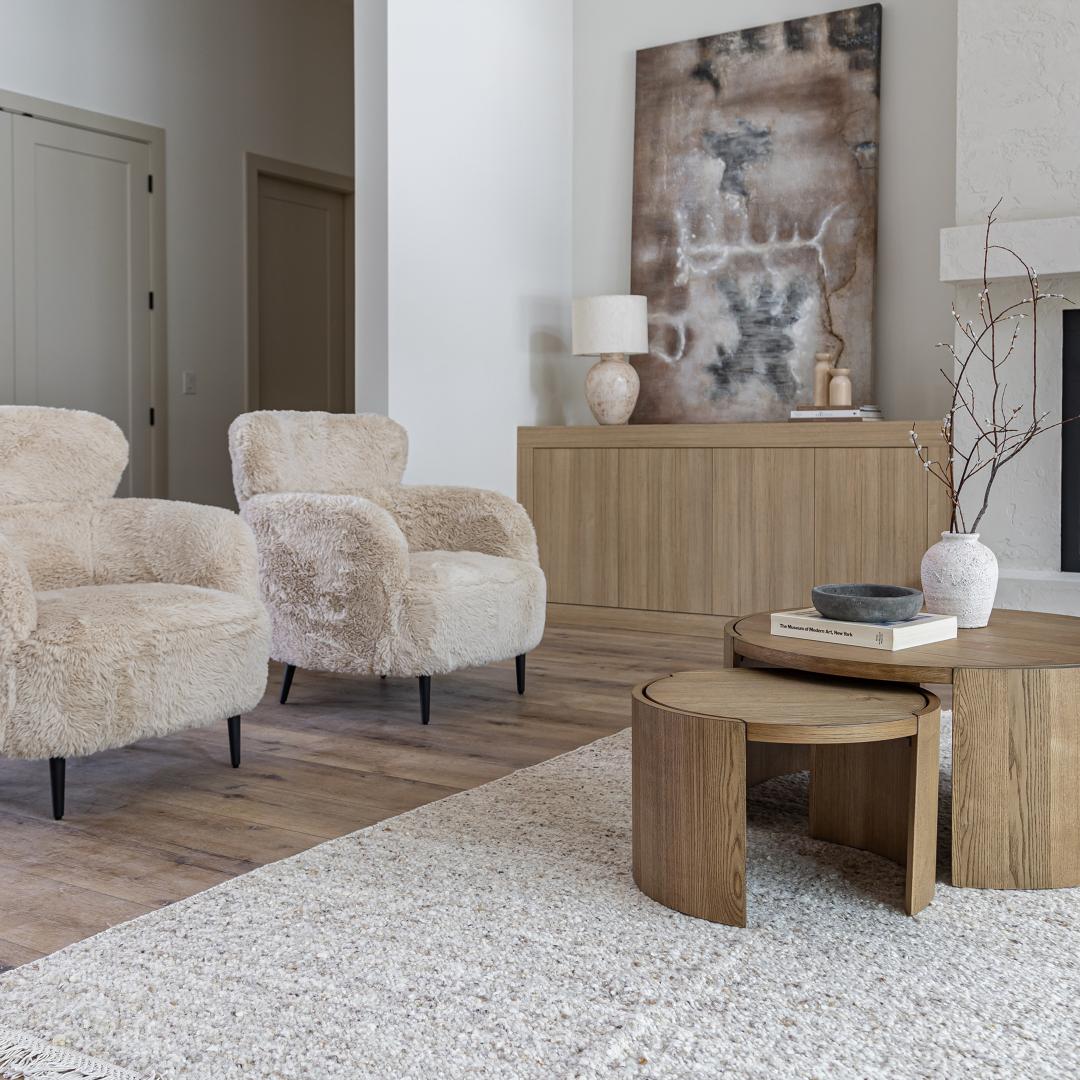 Forma Nesting Coffee Tables (Set of 2) - Rustic Oak