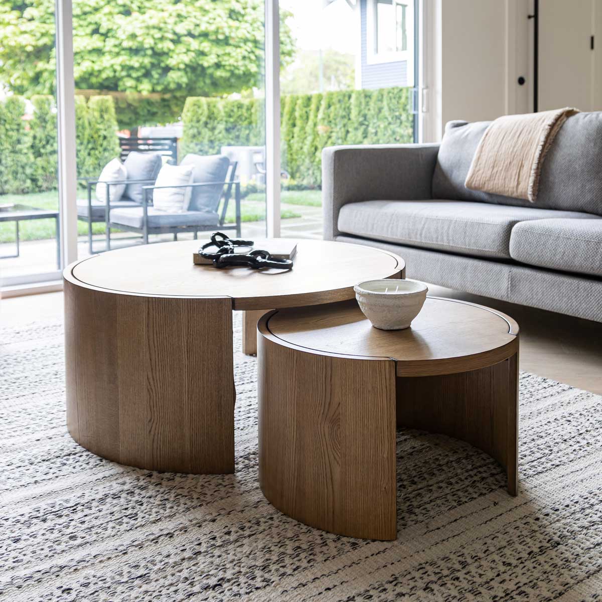 Forma Nesting Coffee Tables (Set of 2) - Rustic Oak