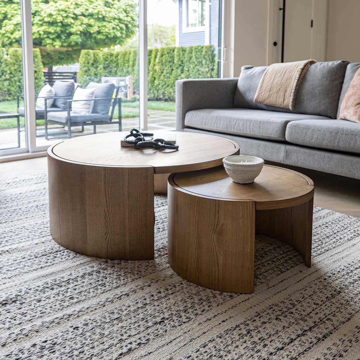 Forma Nesting Coffee Tables (Set of 2) - Rustic Oak