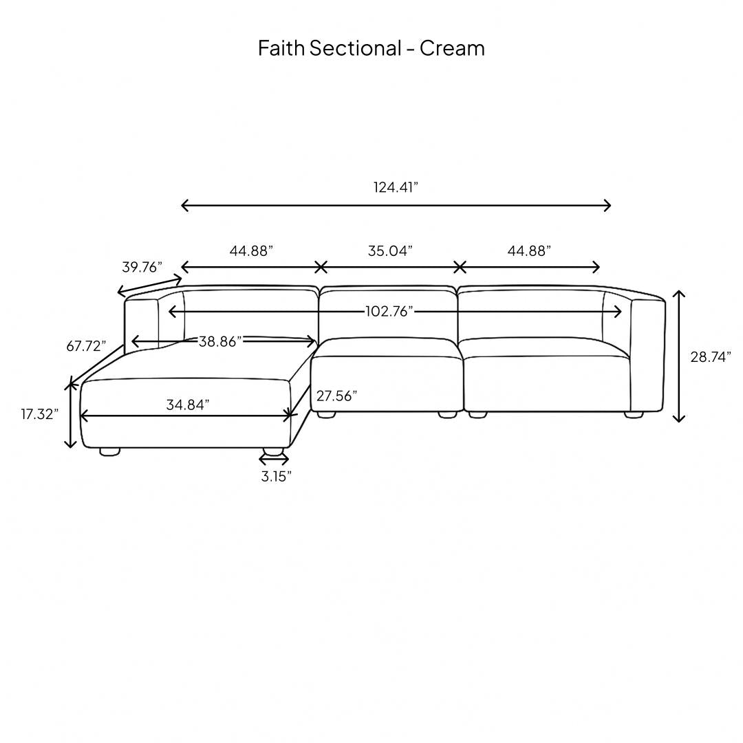 Faith Sectional - Coconut