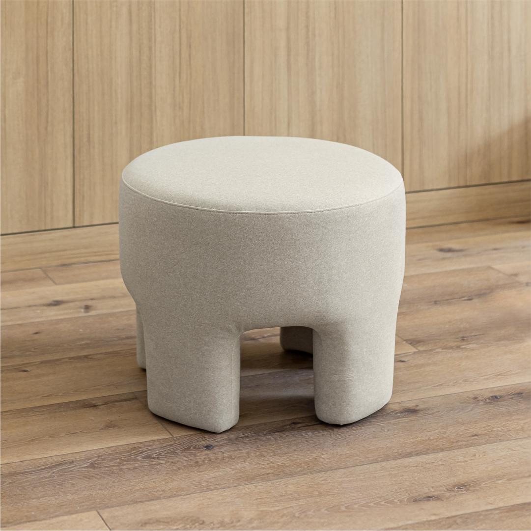 Ginger Ottoman - Velvet Natural