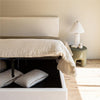 Julia King Storage Bed - Cream