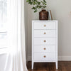 Hara 5 Drawer Tall Dresser - White