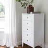 Hara 5 Drawer Tall Dresser - White