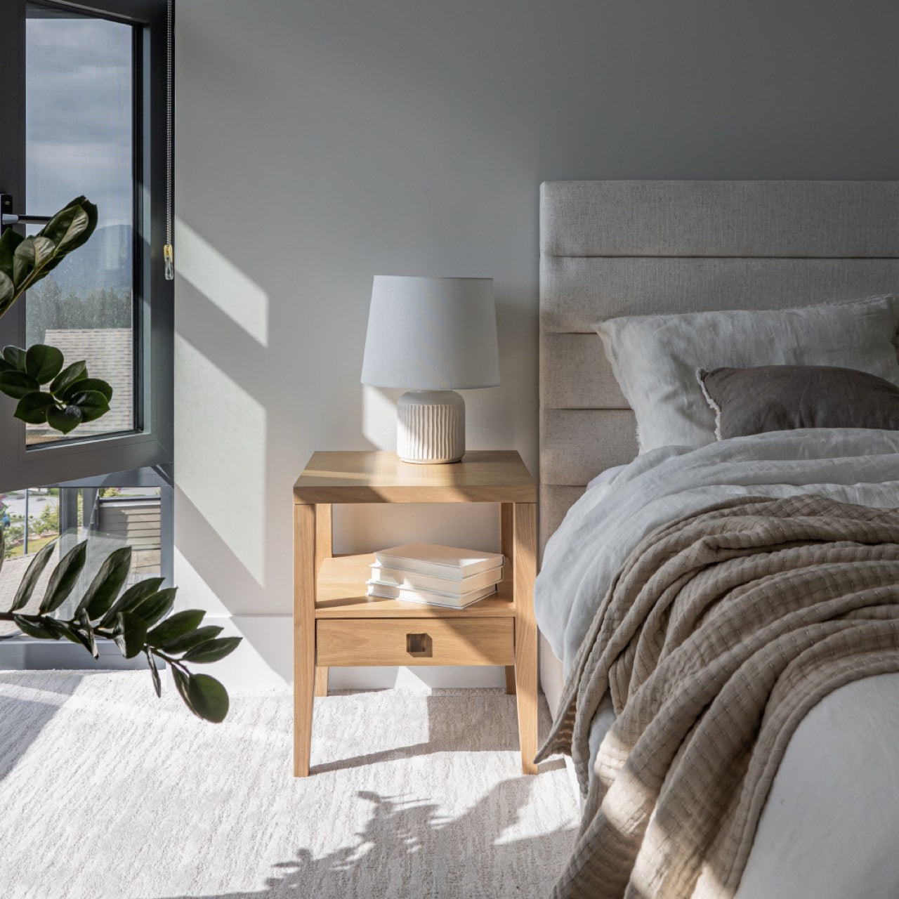 Hara 1 Drawer Accent Table - Natural Oak