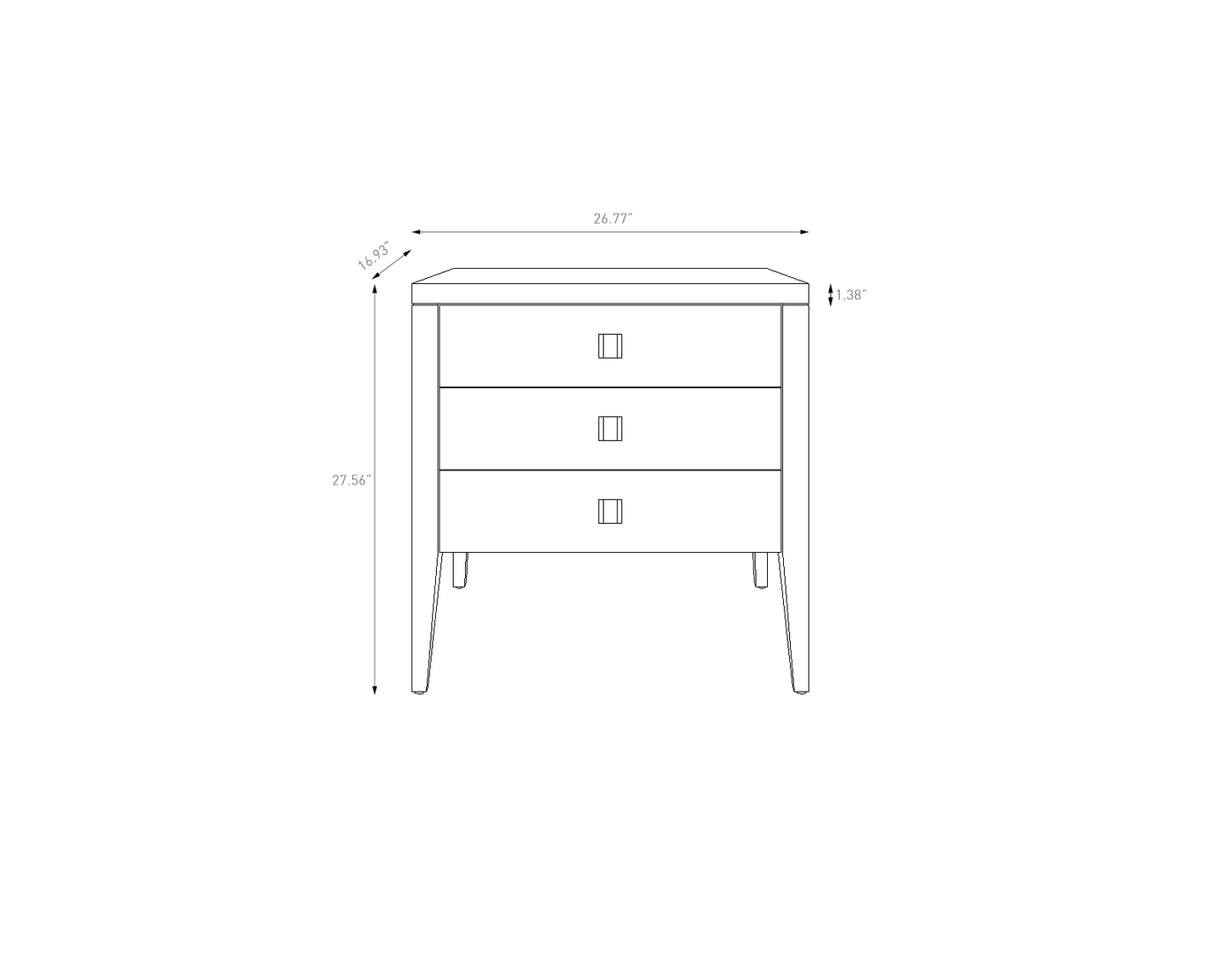 Hara 3 Drawer Dresser - Frozen Walnut