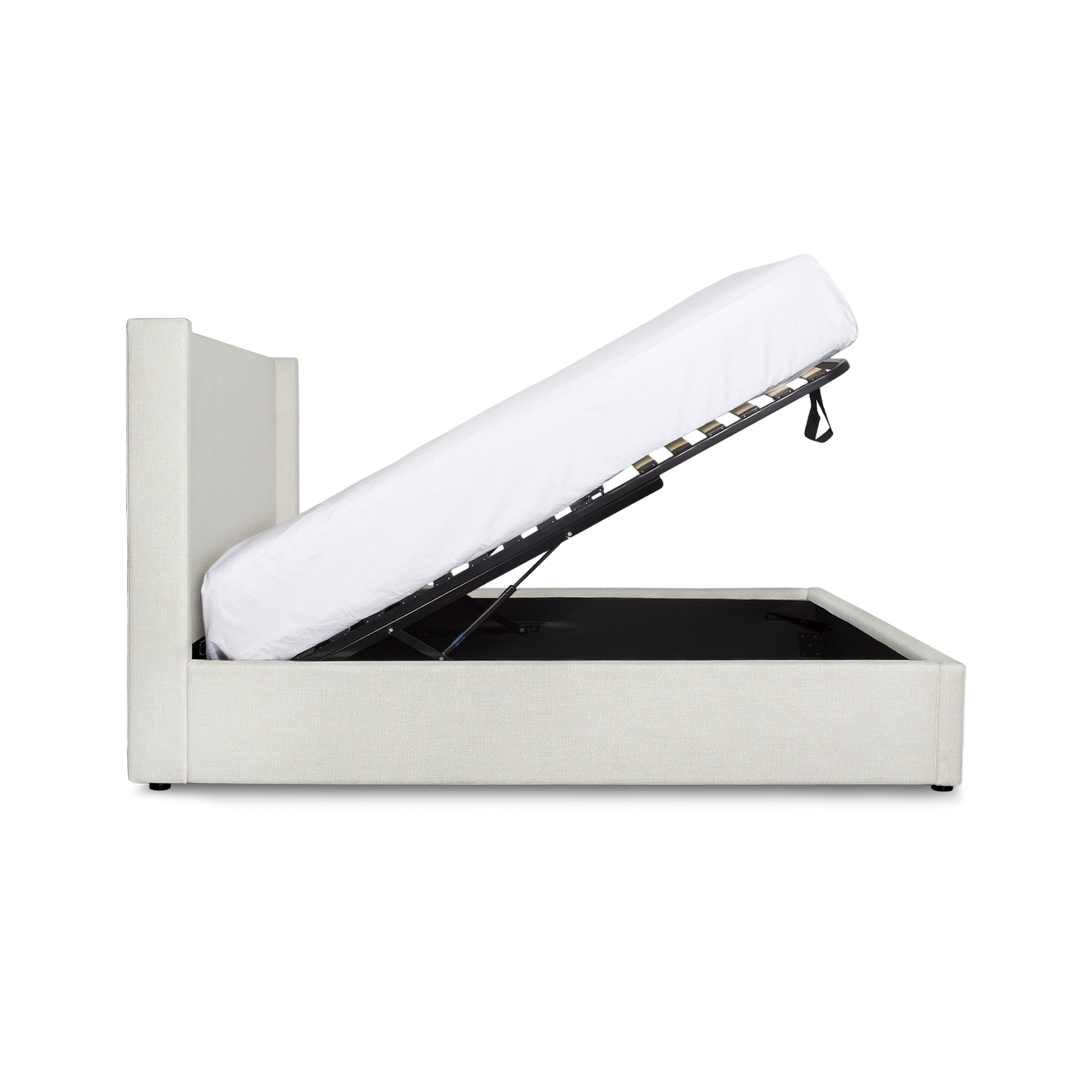 Josie King Storage Bed - Cream