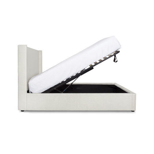 Josie King Storage Bed - Cream