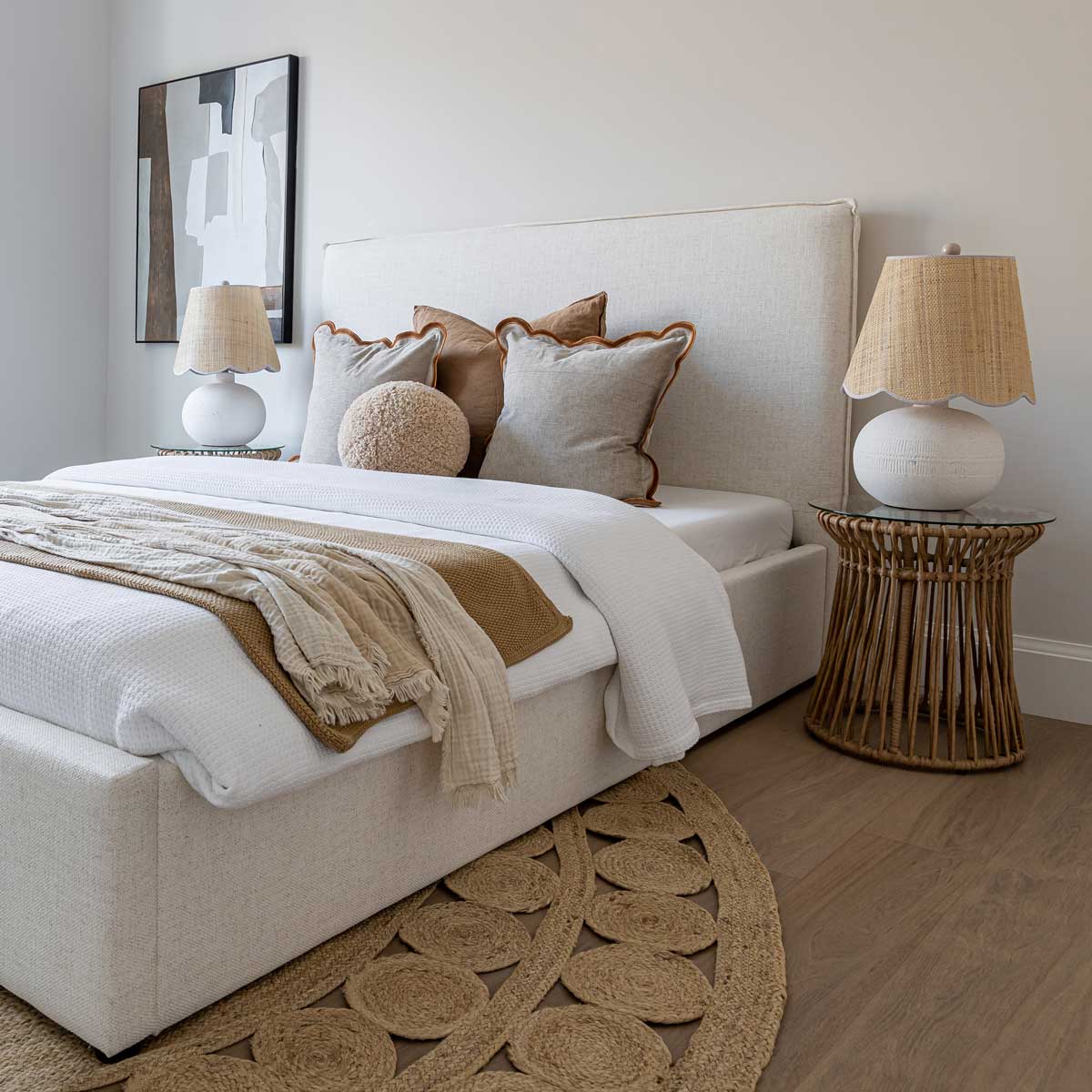 Julia Queen Bed - Cream