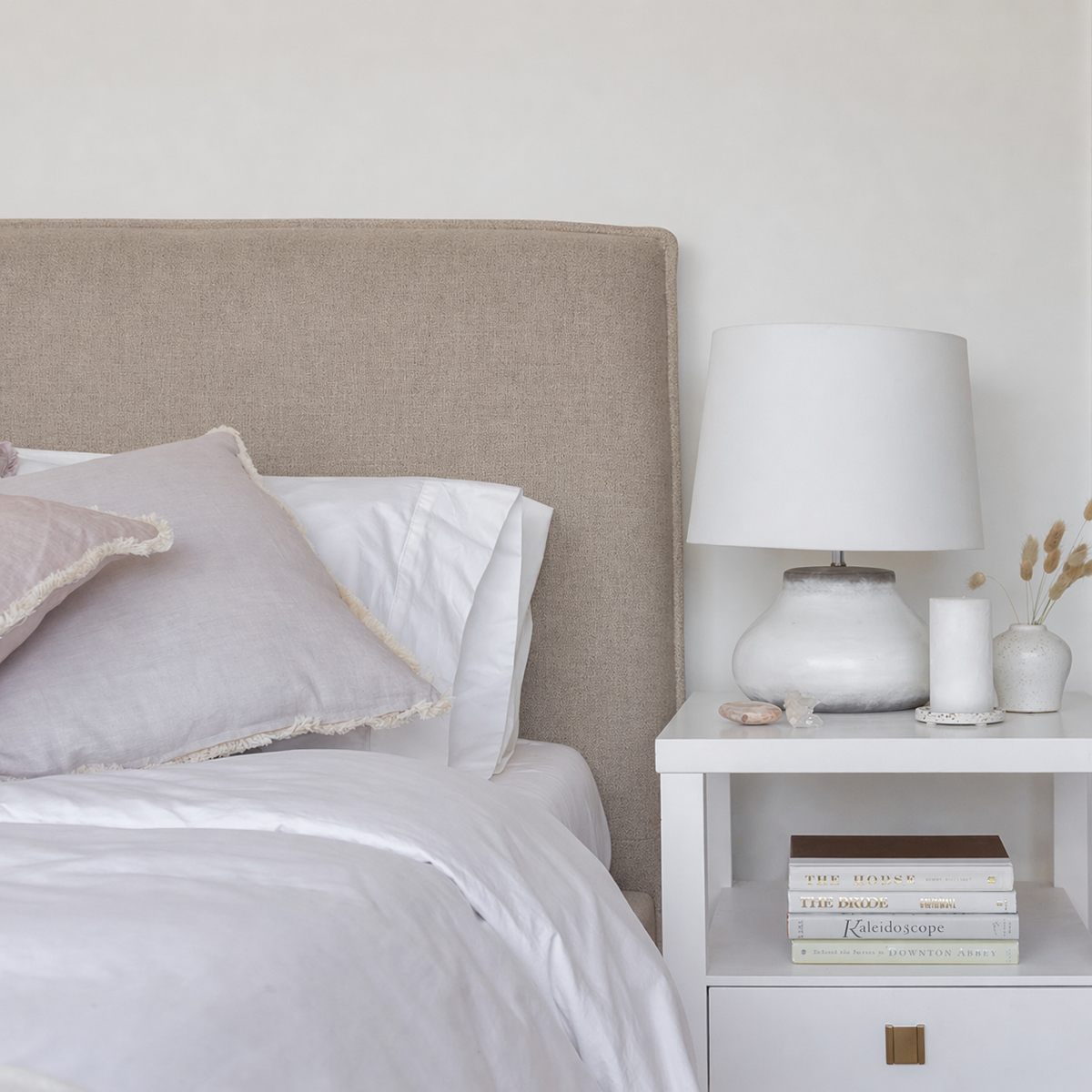 Julia King Storage Bed - Light Fawn