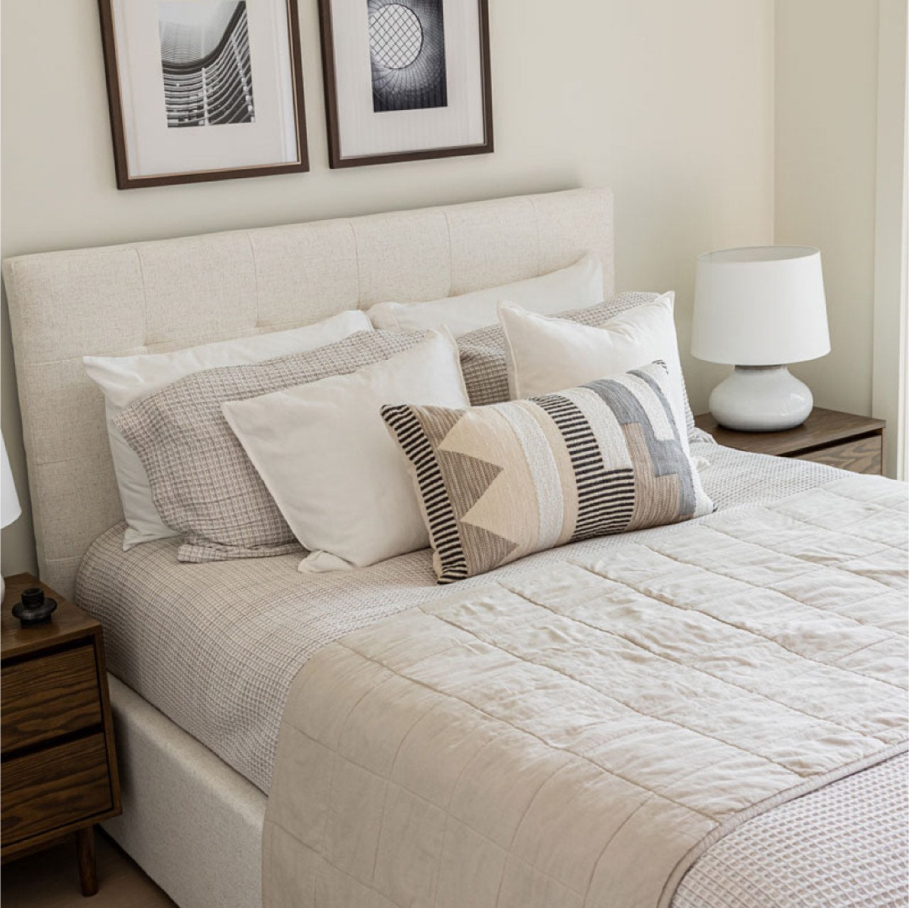 June Double Storage Bed - Cream