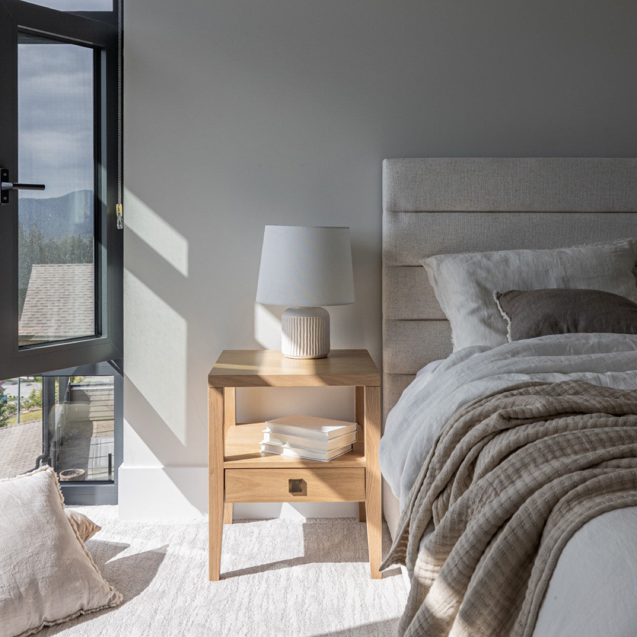 Justin Double Storage Bed Tall - Cream