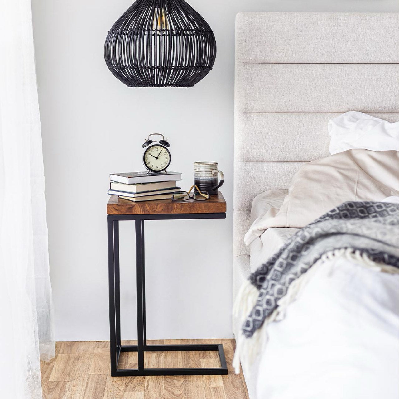 Justin Double Bed Tall - Cream