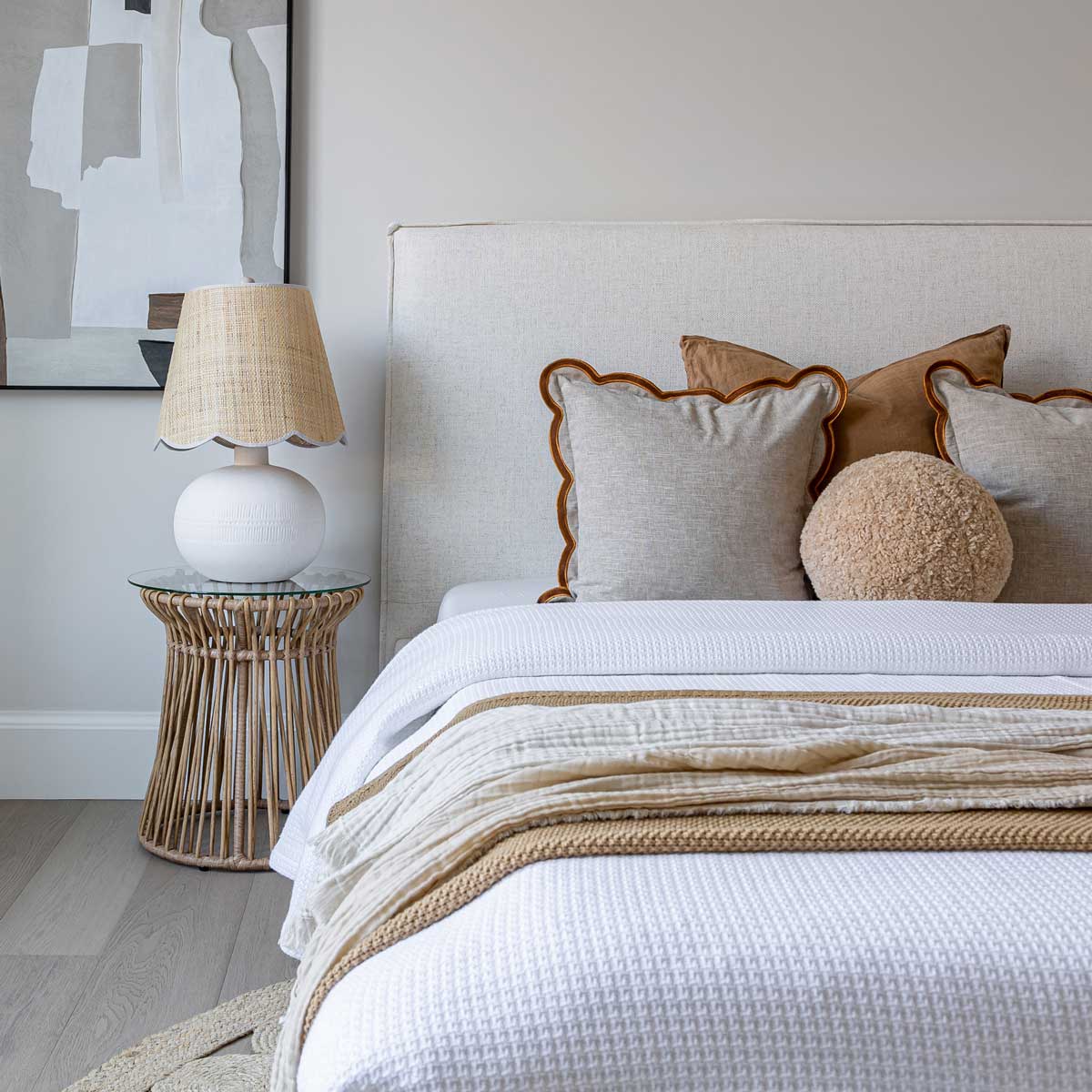 Julia Queen Storage Bed - Cream