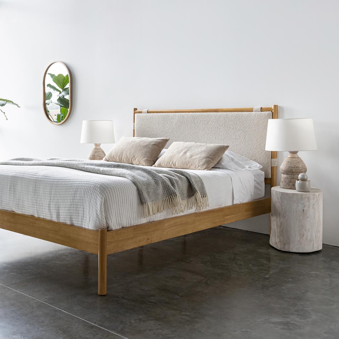Laval Queen Bed - Buff