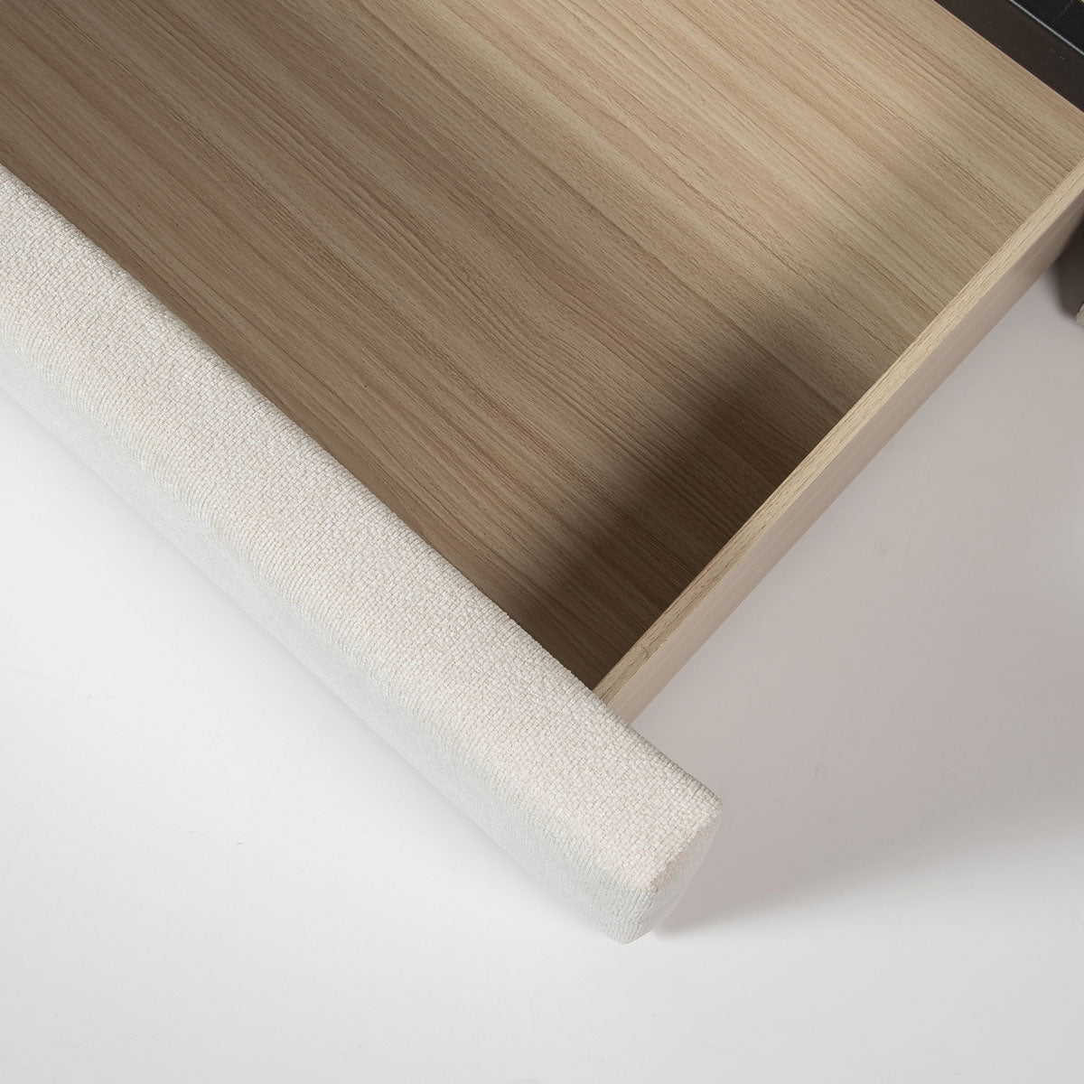 Lourdes King Storage Drawer Bed - Cream