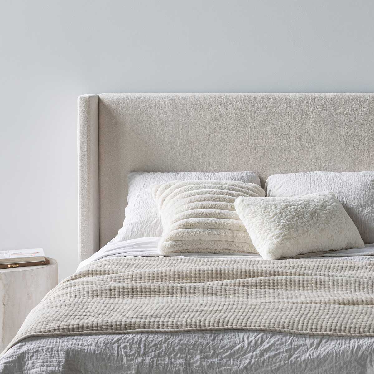 Lourdes King Storage Drawer Bed - Cream