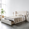 Lourdes King Storage Drawer Bed - Cream