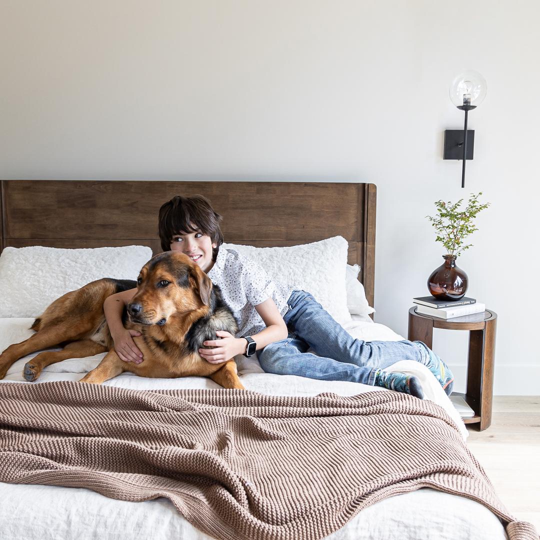 Luna Wood Tool-Free Queen Bed - Coffee