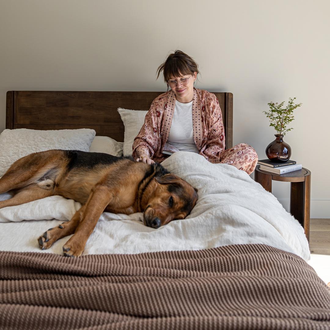 Luna Wood Tool-Free Queen Bed - Coffee