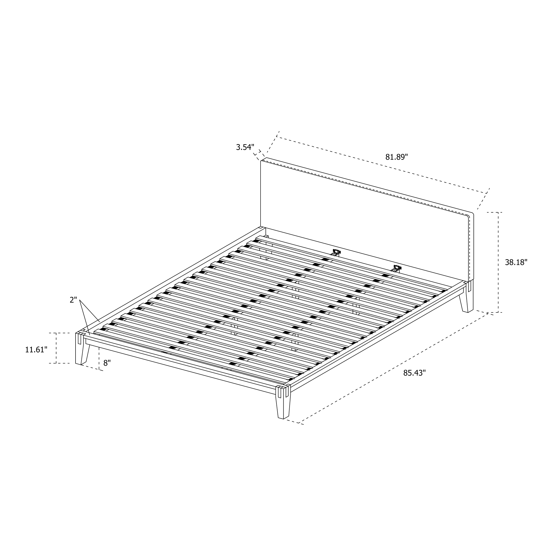 Luna Tool-Free King Bed - Buff