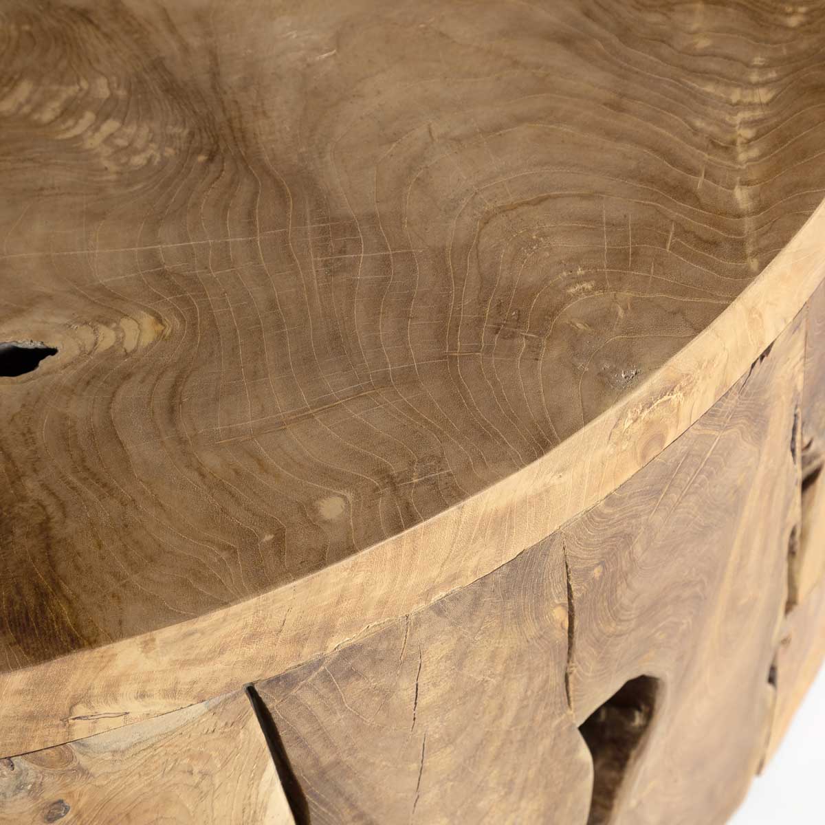 Natura Flow Round Coffee Table - Bleached