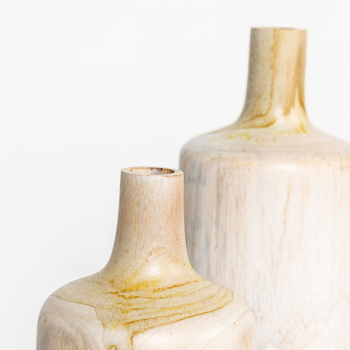 Natura Prado Vase Set of 2 - White Wash Teak