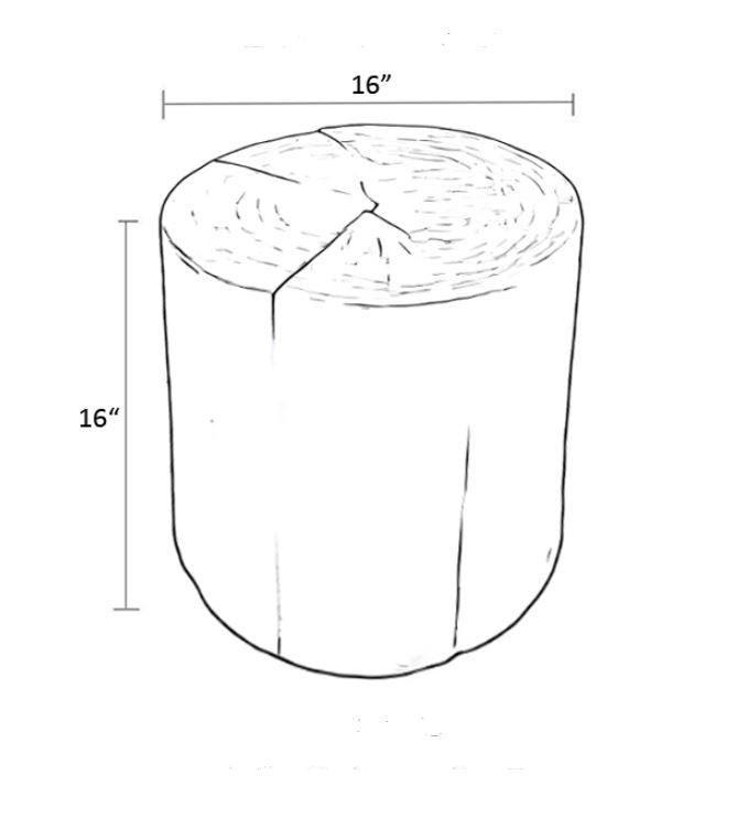 Nova Wide 16 Inch Stump - Round - White
